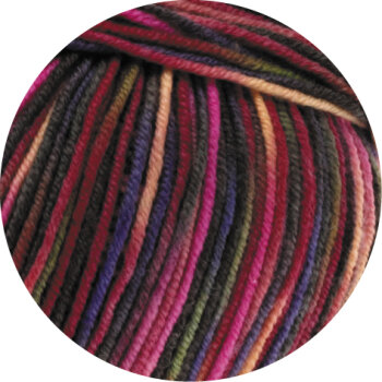 COOL WOOL PRINT | 749 - Weinrot/Pink/Gelbgrün/Blauviolett/Lachs/Mokka